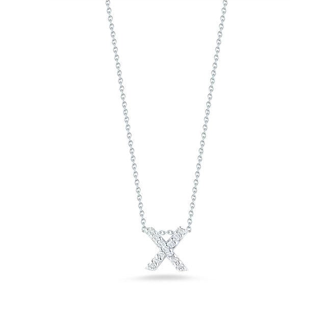 Roberto Coin Tiny Treasures White Gold "Love Letter" Initial Pendant